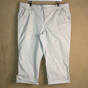 Gloria Vanderbilt Capri Pants Women's Sz 18 All-Around Slimming Effect Beige EUC